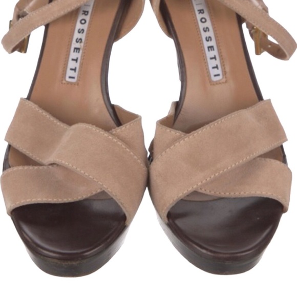 Fratelli Rossetti Suede Slingback Heels/Pumps Peep Toes Size 7.5 - Picture 5 of 13